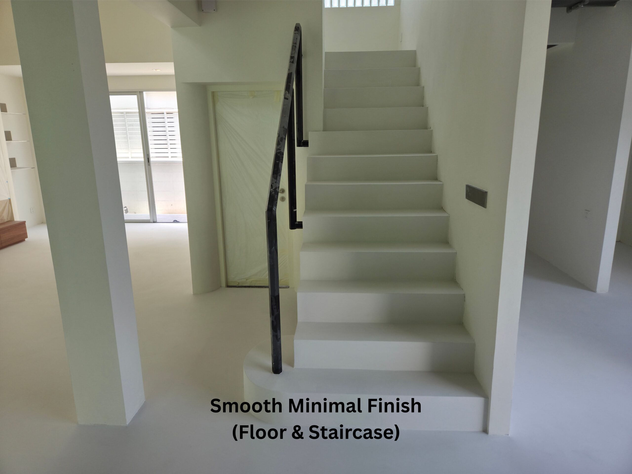 Microcement Smooth series applied on Floor and Staircase of a residential house 