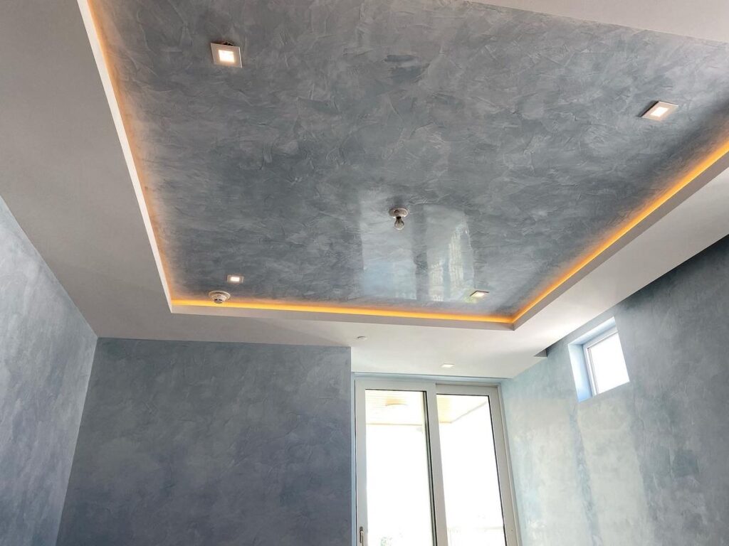 Venetian Plaster, Mamorino on walls & ceiling